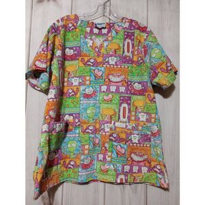 Landau Scrub‎ Top Ladies Large Dental Colorful